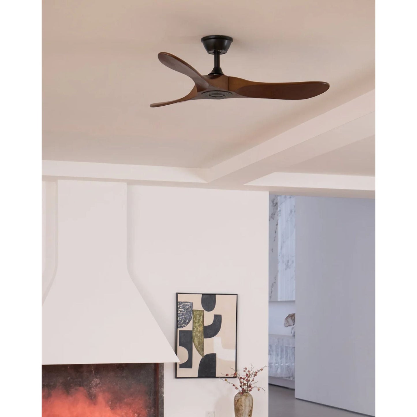 Lights & Brights Modern Remote-Controlled Ceiling Fan – Wood Blades & Metal