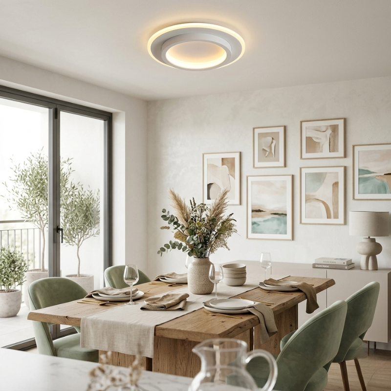 Lights & Brights Modern Round Slim LED Ceiling Light – Iron & Acrylic