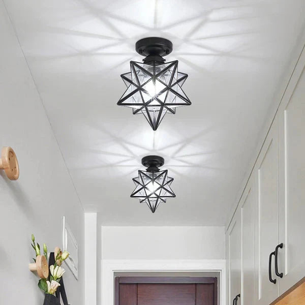 Lights & Brights Decorative Star-Shaped Semi-Flush Ceiling Light – Metal