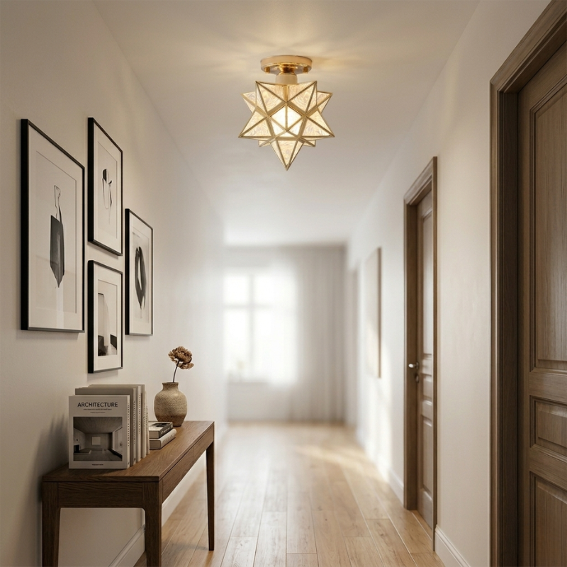 Lights & Brights Decorative Star-Shaped Semi-Flush Ceiling Light – Metal