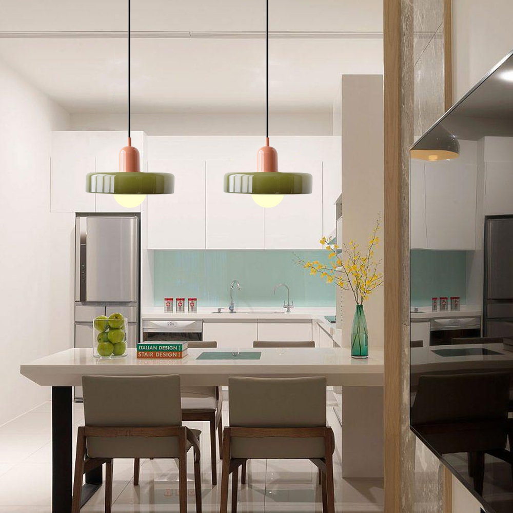 LIGHTS & BRIGHTS | Retro Glass Pendant Light – Plug-In for Kitchen Island & Dining Room