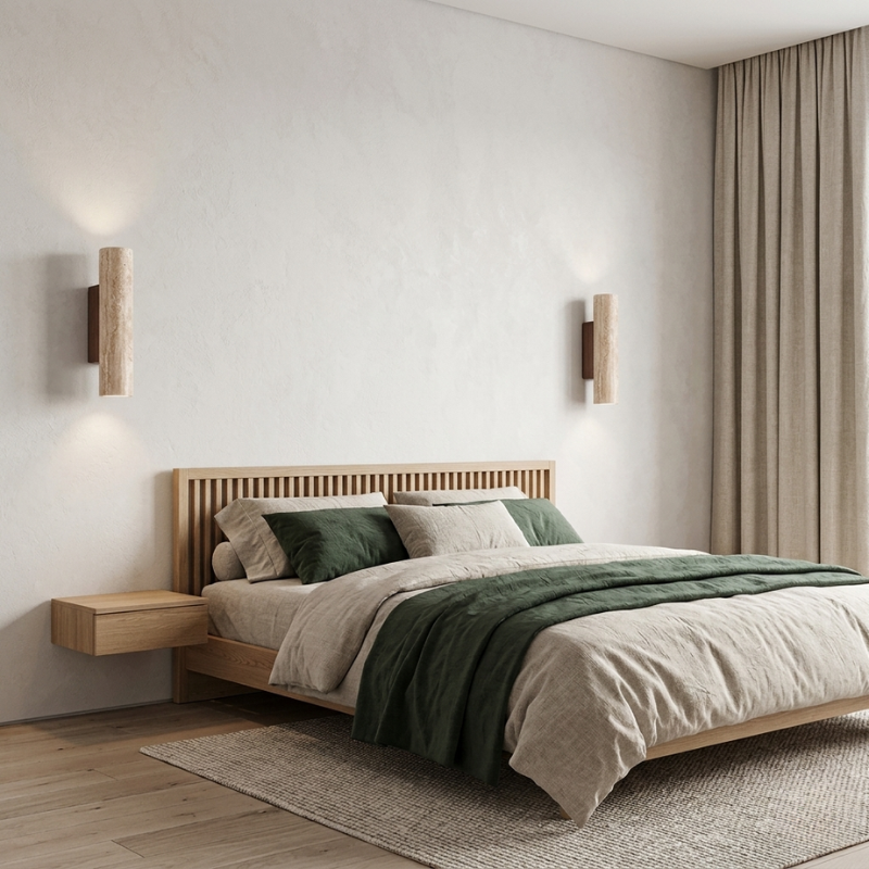 Lights & Brights Japandi Travertine Stone Wall Light – Up & Down