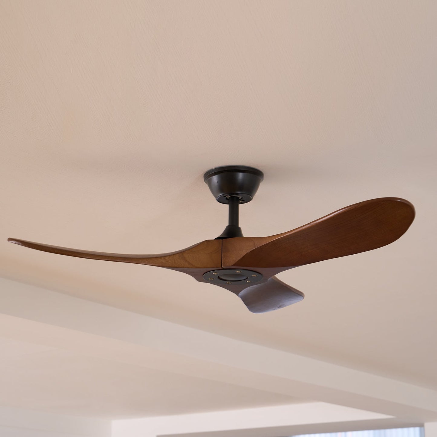 Lights & Brights Modern Remote-Controlled Ceiling Fan – Wood Blades & Metal