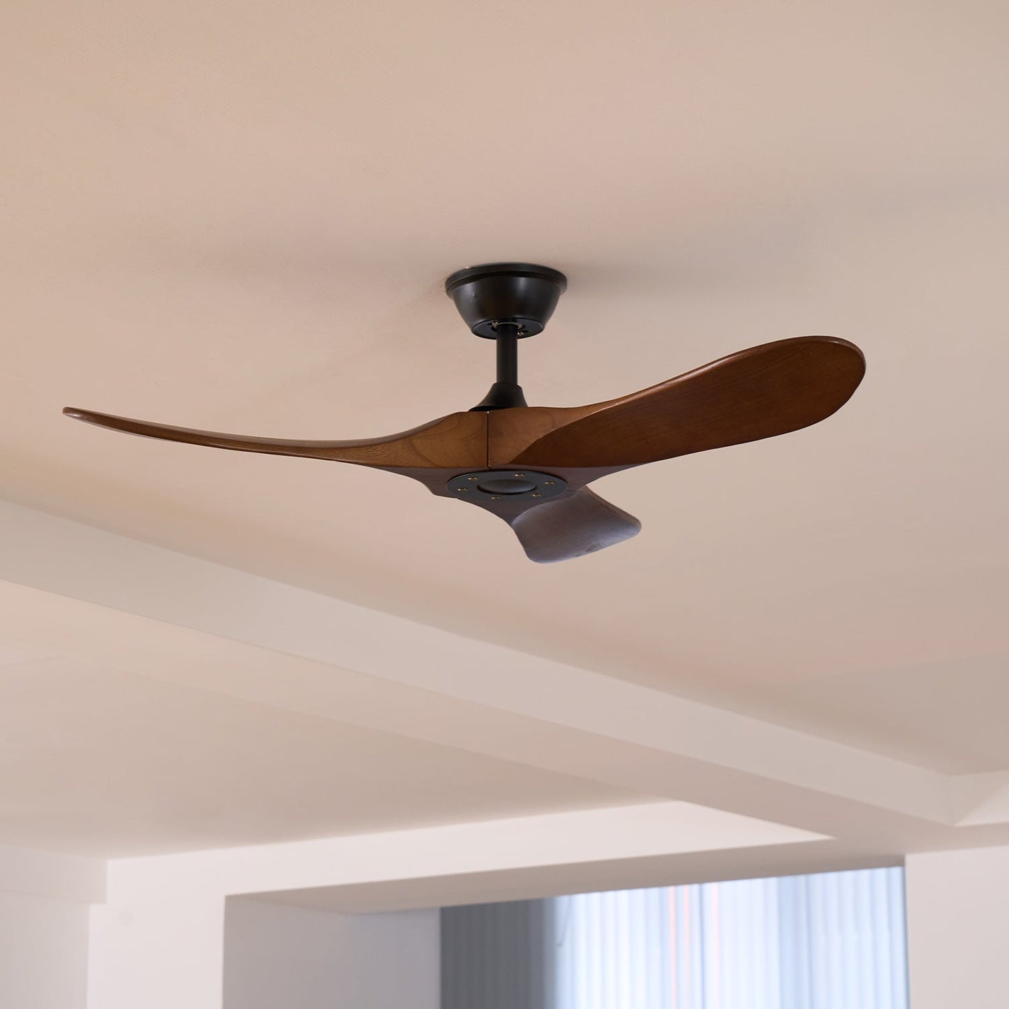 Lights & Brights Modern Remote-Controlled Ceiling Fan – Wood Blades & Metal