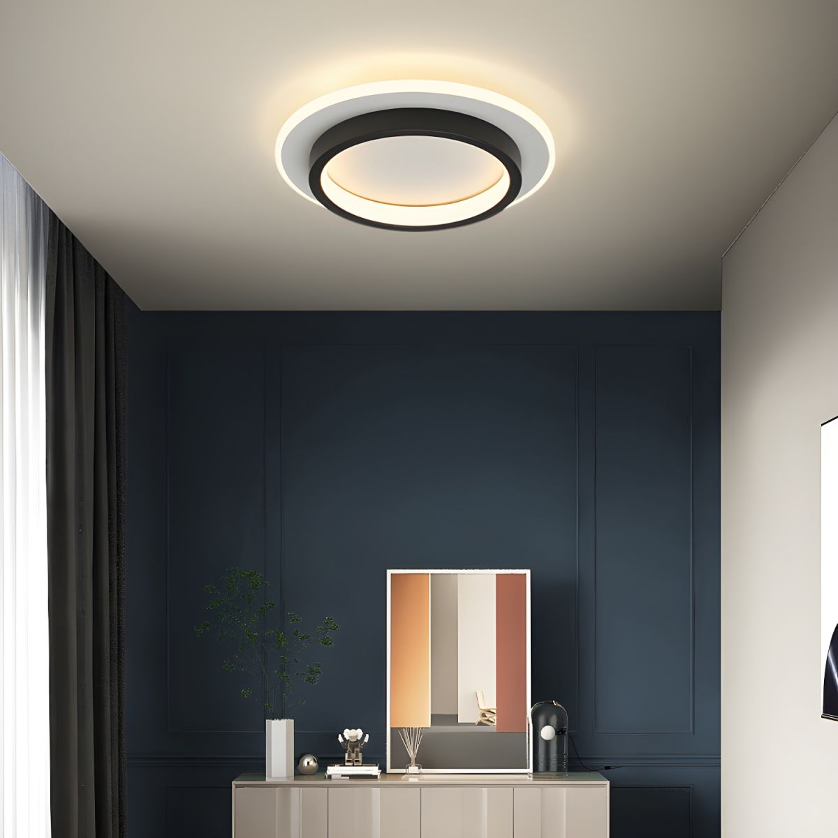 Lights & Brights Modern Round Slim LED Ceiling Light – Iron & Acrylic