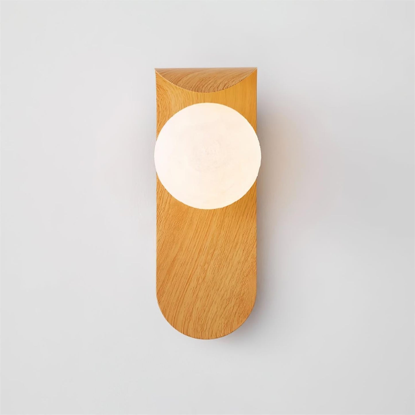 Lights & Brights Modern Timber Globe Wall Lamp – Metal & Glass