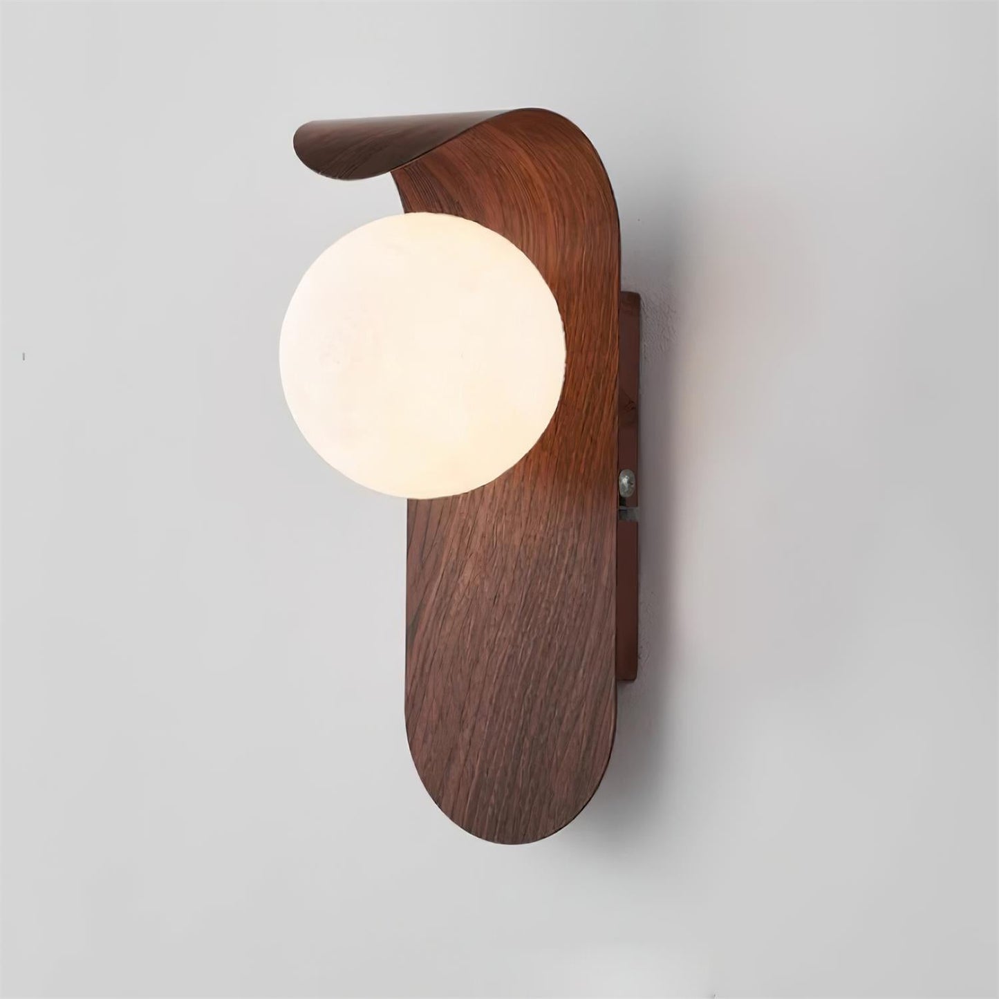 Lights & Brights Modern Timber Globe Wall Lamp – Metal & Glass