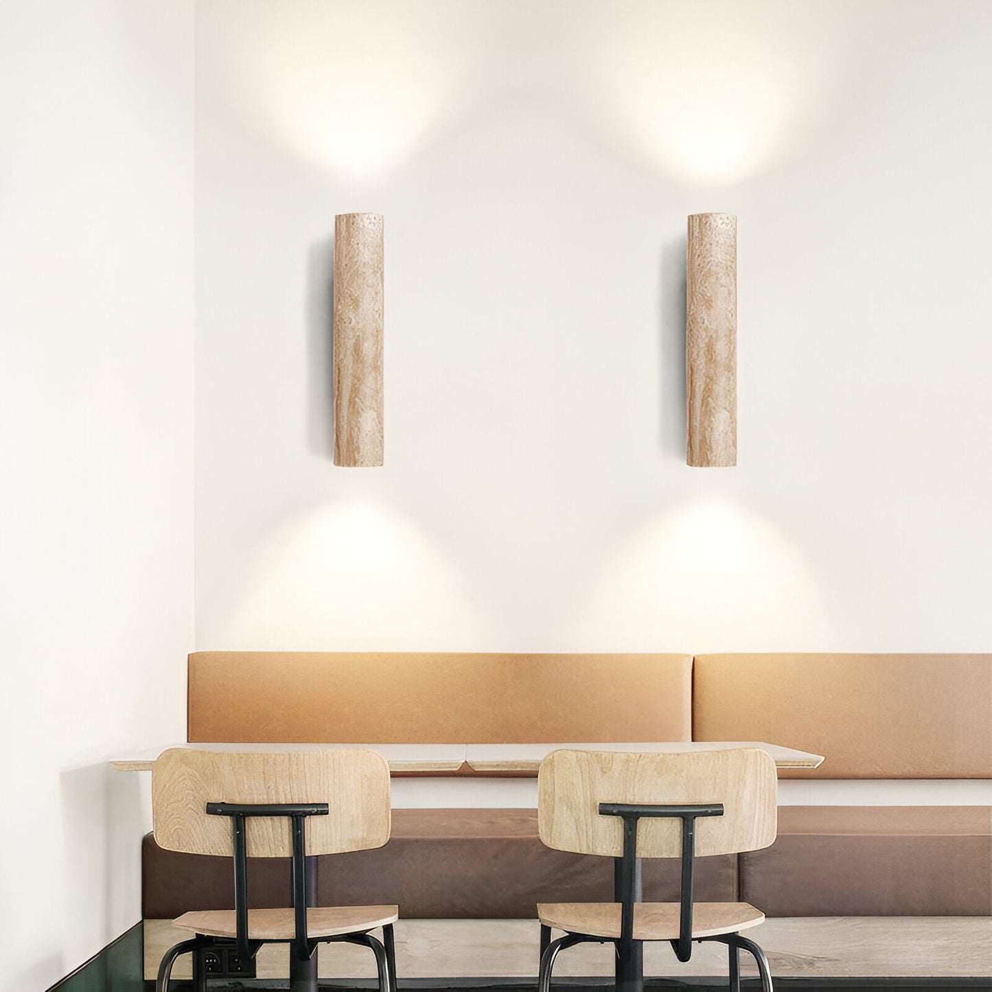 Lights & Brights Japandi Travertine Stone Wall Light – Up & Down