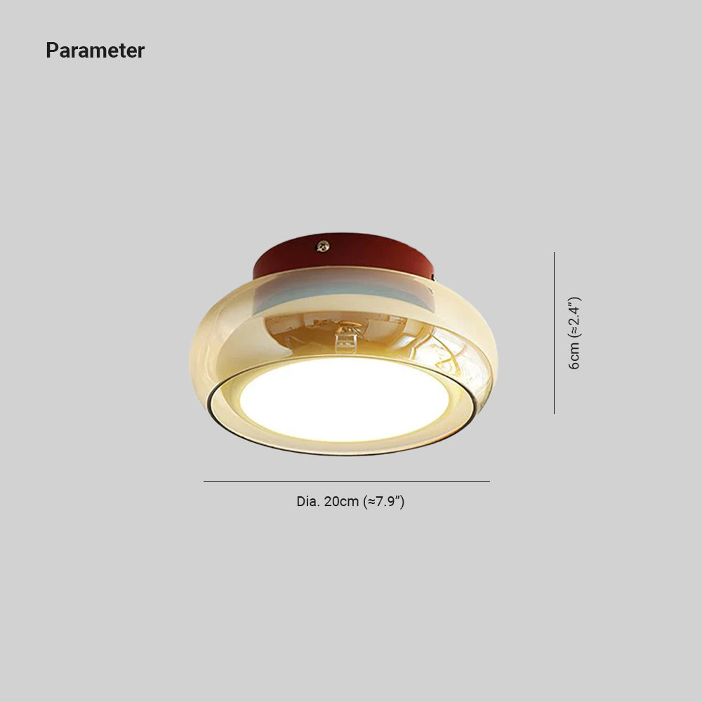 Lights & Brights Luxe Cognac Glass Flush Ceiling Light – Metal & Glass