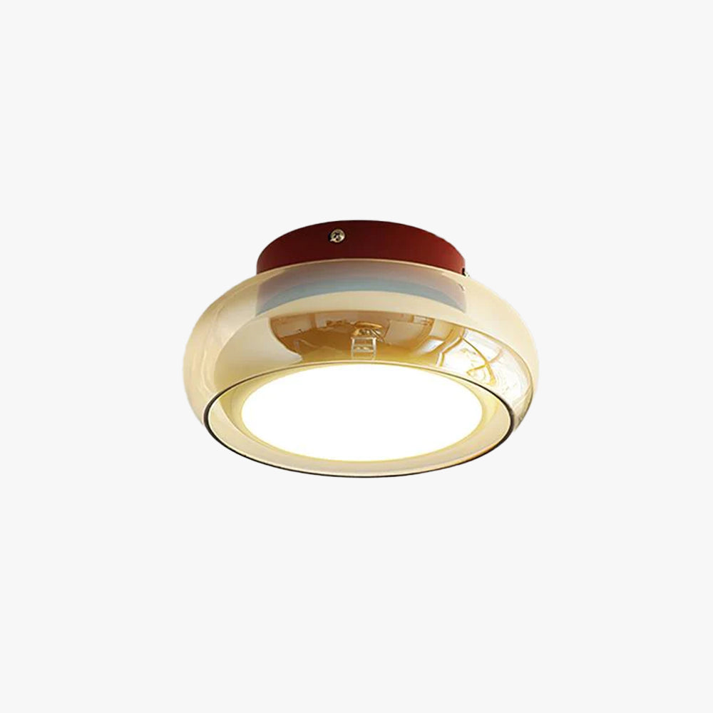 Lights & Brights Luxe Cognac Glass Flush Ceiling Light – Metal & Glass