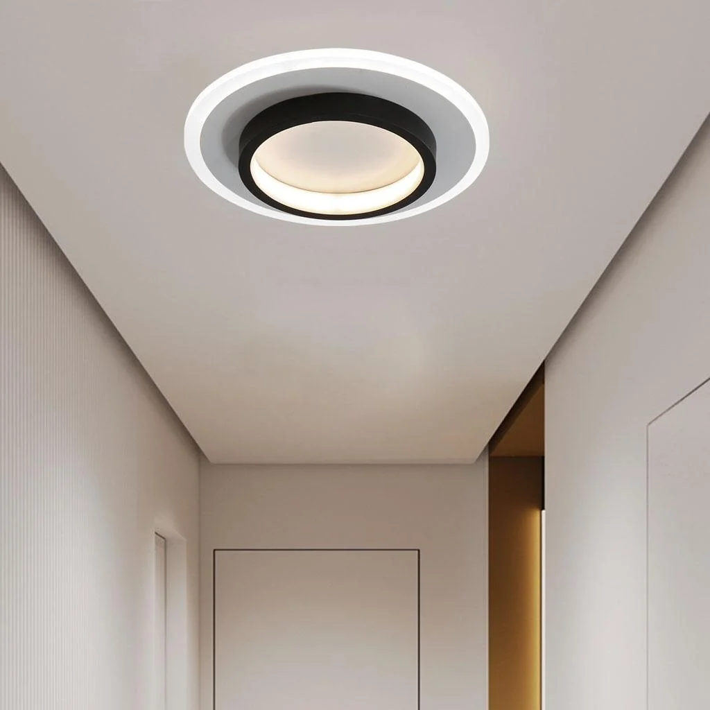 Lights & Brights Modern Round Slim LED Ceiling Light – Iron & Acrylic