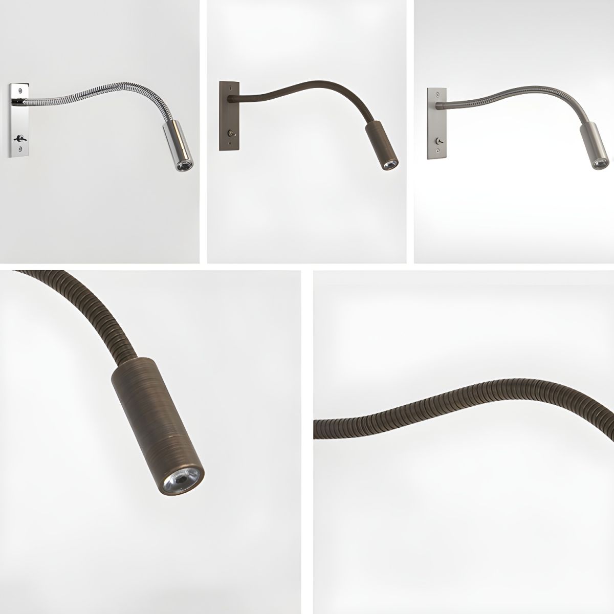 Lights & Brights Flexible Gooseneck Wall Reading Light