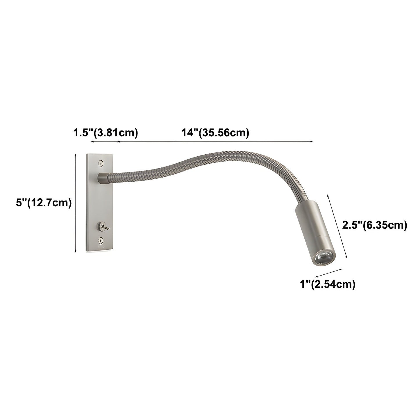 Lights & Brights Flexible Gooseneck Wall Reading Light