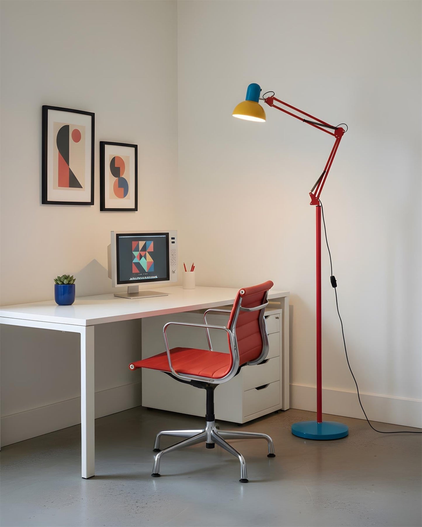 Lights & Brights Modern Adjustable Neck LED Floor Lamp – Metal