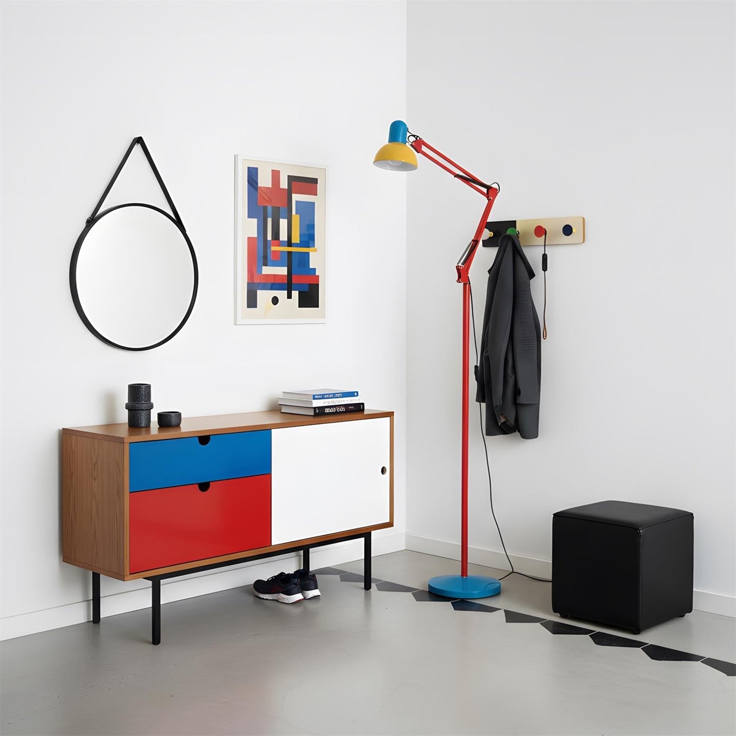 Lights & Brights Modern Adjustable Neck LED Floor Lamp – Metal