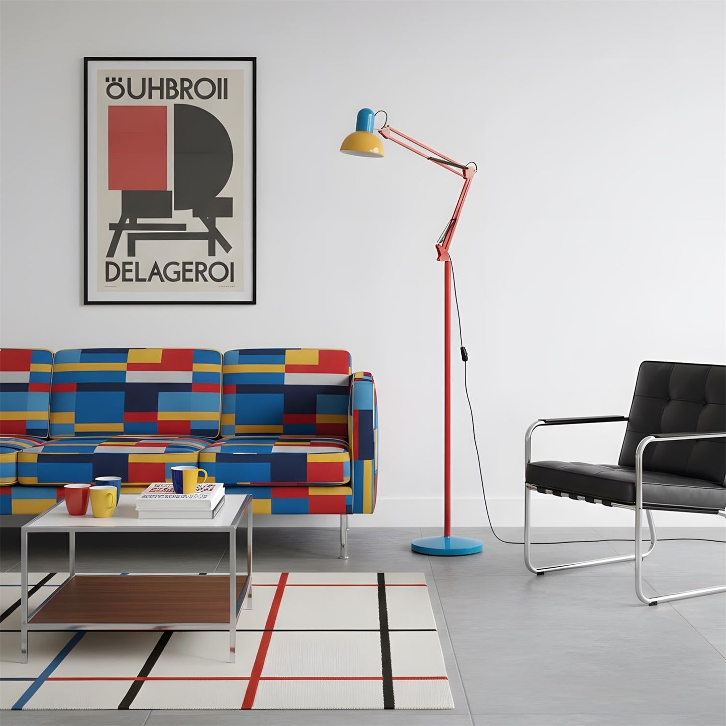 Lights & Brights Modern Adjustable Neck LED Floor Lamp – Metal