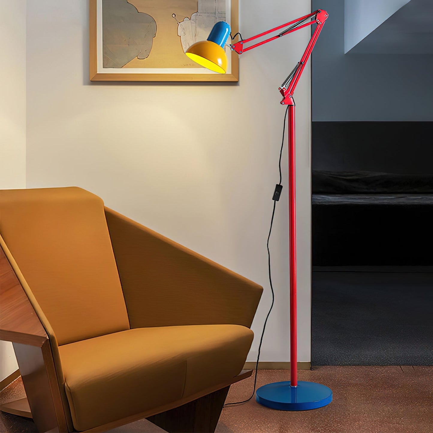 Lights & Brights Modern Adjustable Neck LED Floor Lamp – Metal