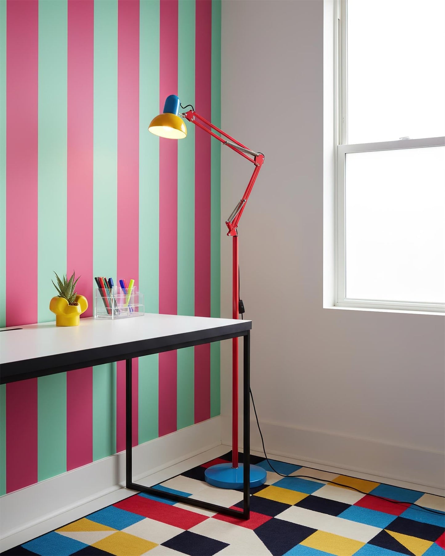 Lights & Brights Modern Adjustable Neck LED Floor Lamp – Metal