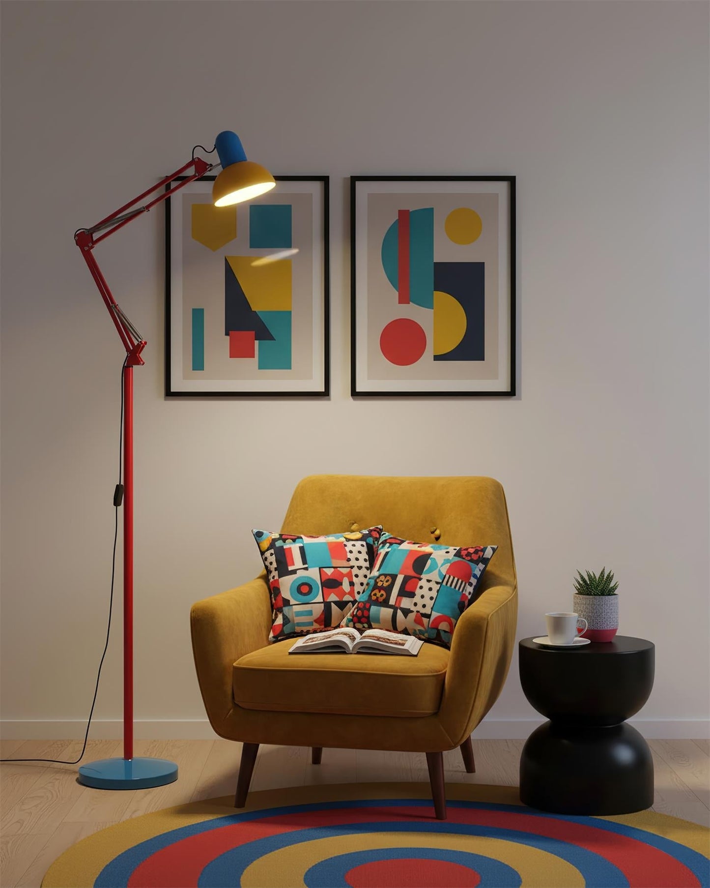 Lights & Brights Modern Adjustable Neck LED Floor Lamp – Metal