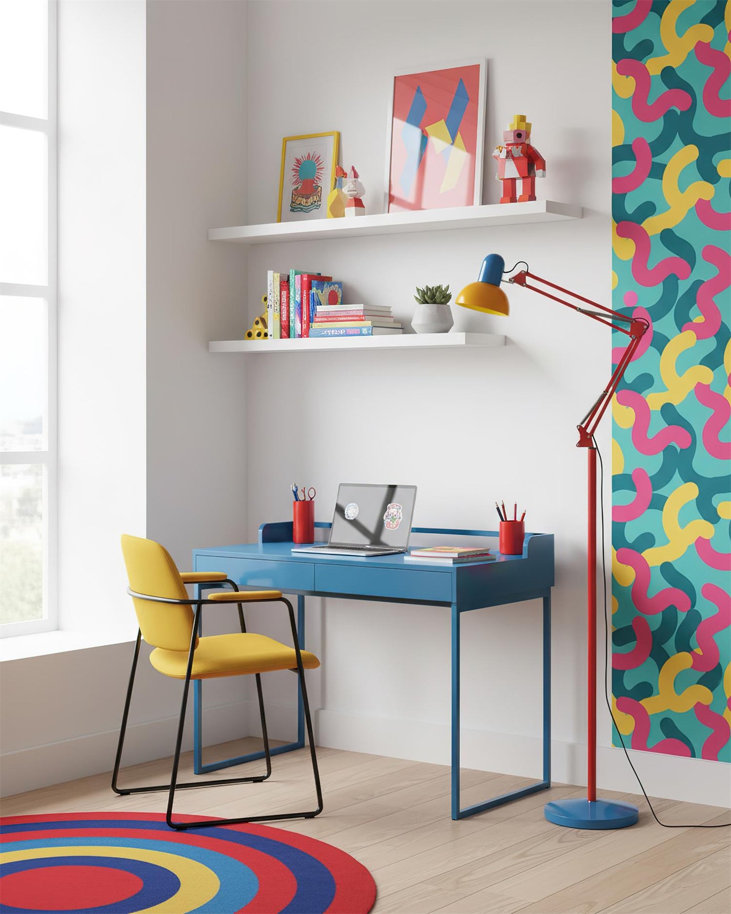 Lights & Brights Modern Adjustable Neck LED Floor Lamp – Metal