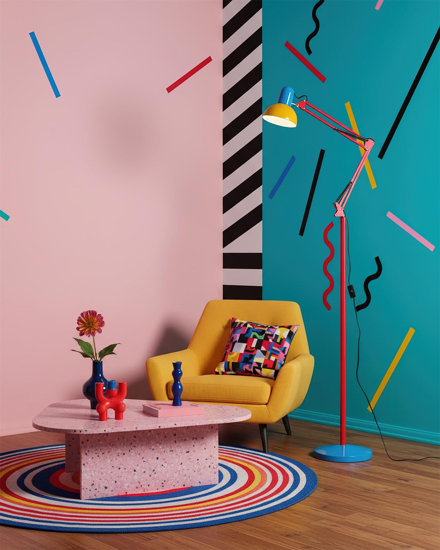 Lights & Brights Modern Adjustable Neck LED Floor Lamp – Metal
