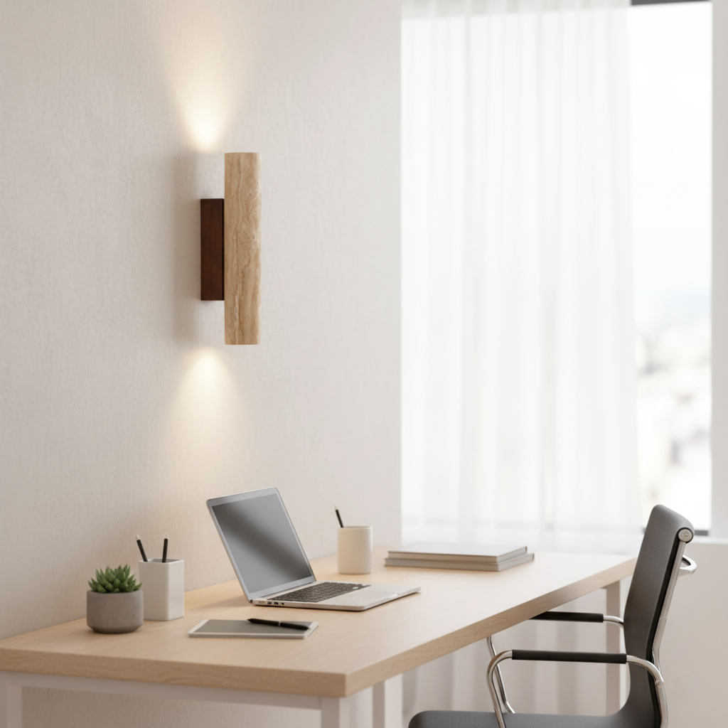 Lights & Brights Japandi Travertine Stone Wall Light – Up & Down