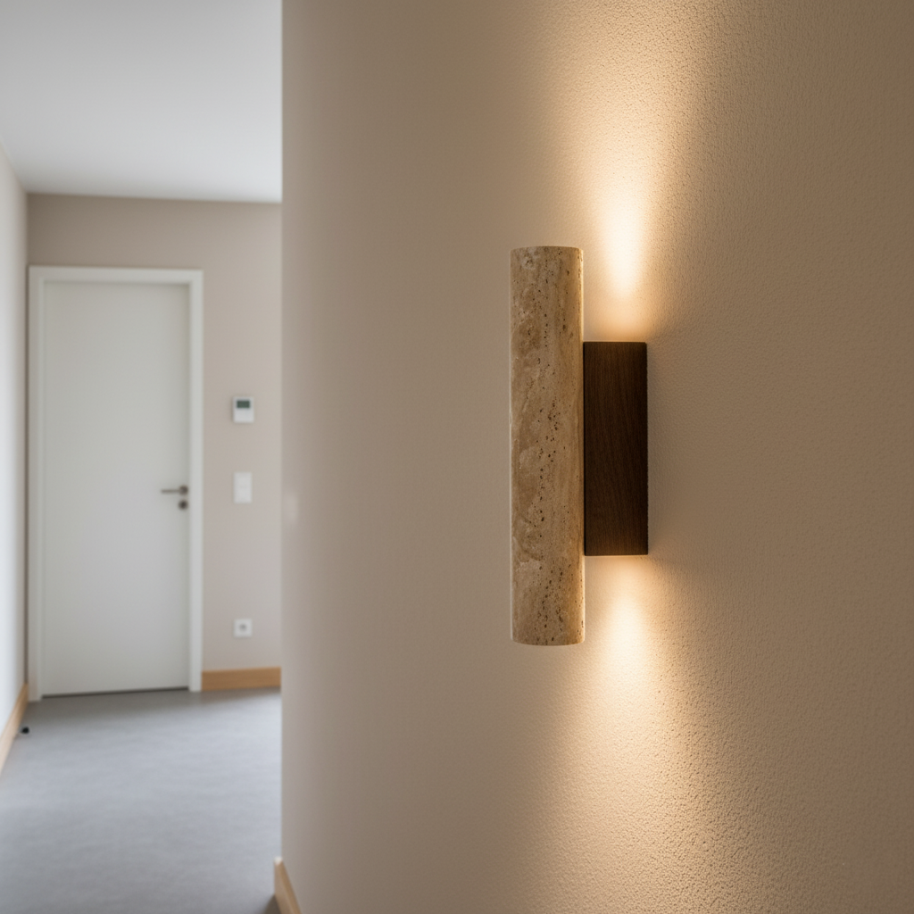 Lights & Brights Japandi Travertine Stone Wall Light – Up & Down
