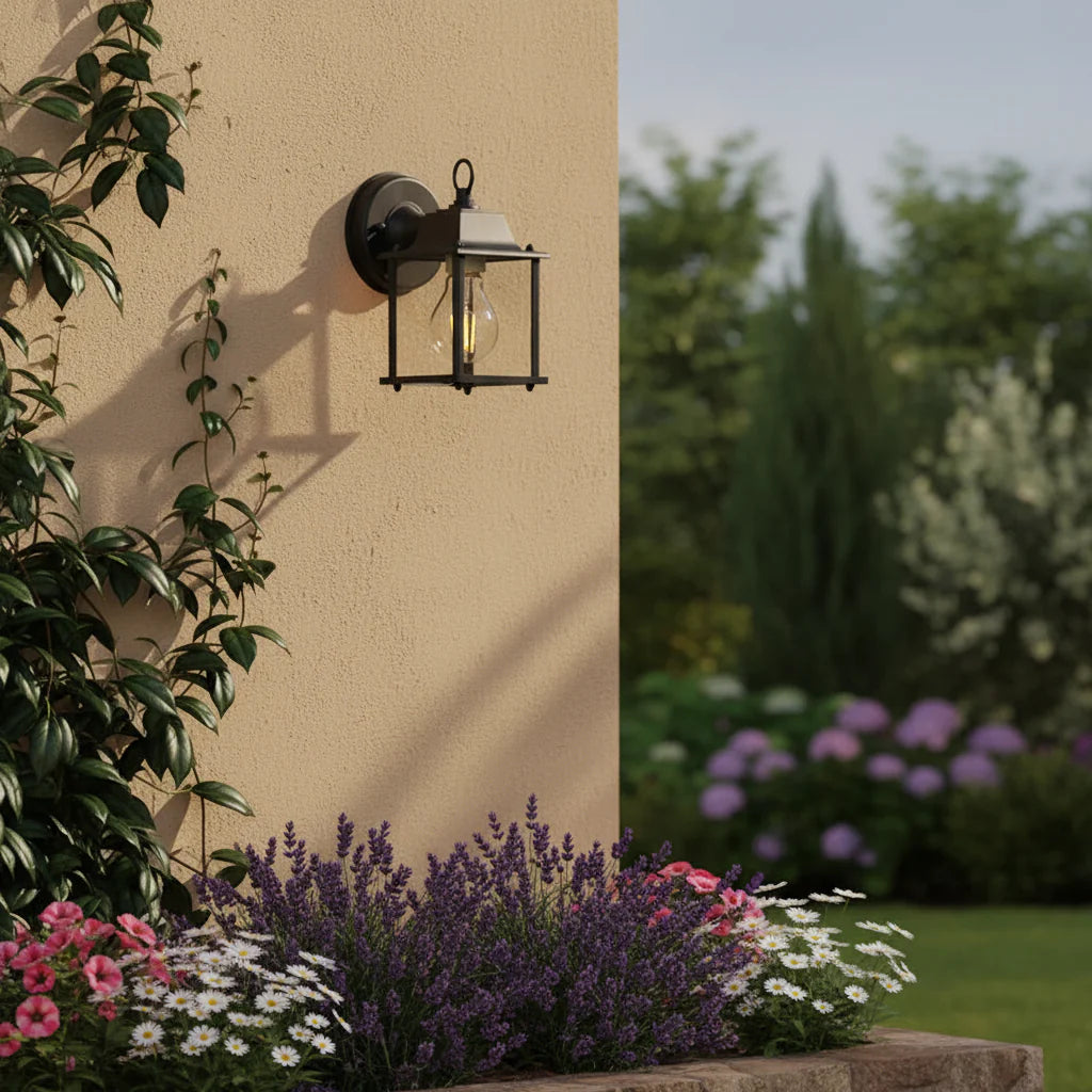 Lights & Brights Retro Outdoor LED Wall Lantern – Metal & Glass