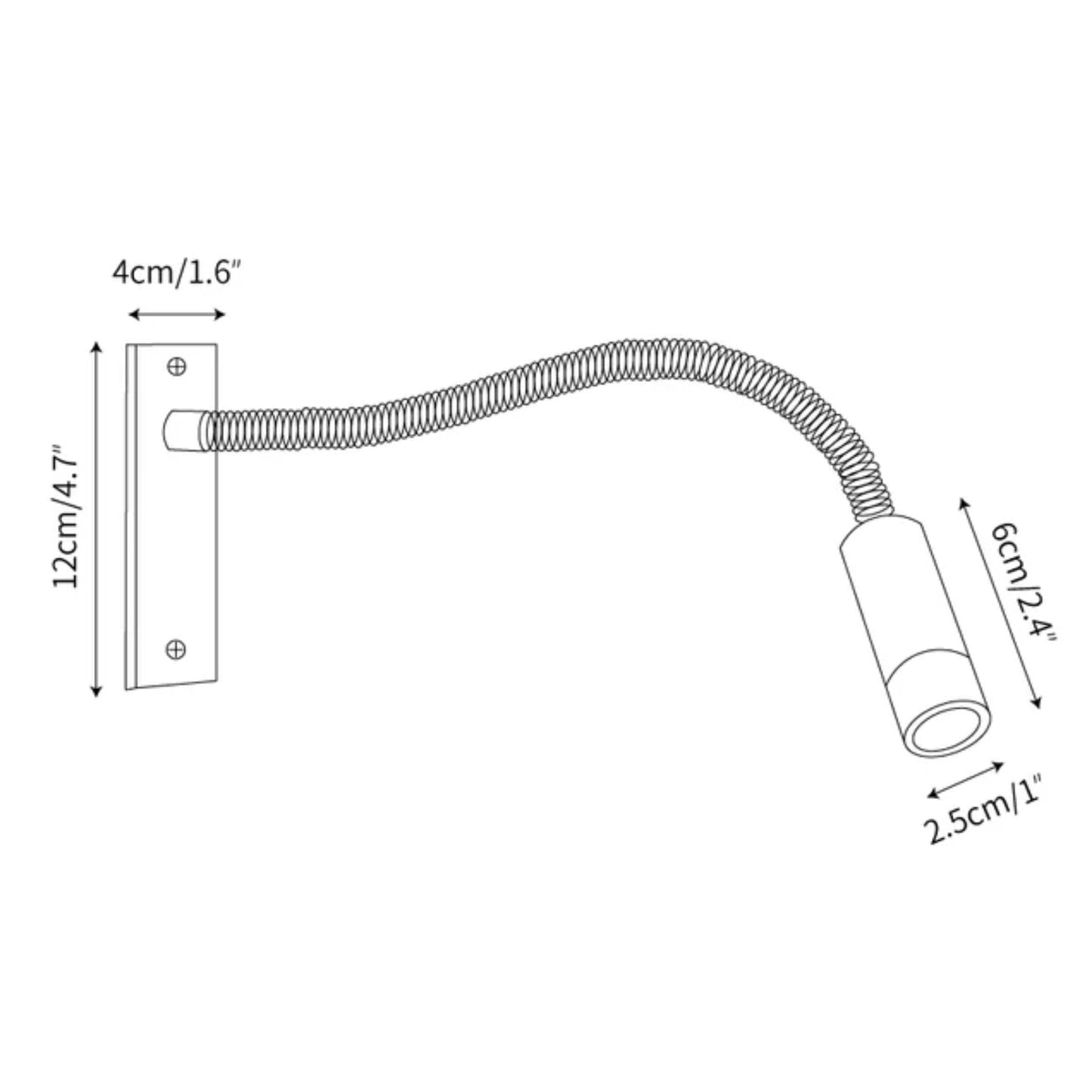 Lights & Brights Flexible Gooseneck Wall Reading Light