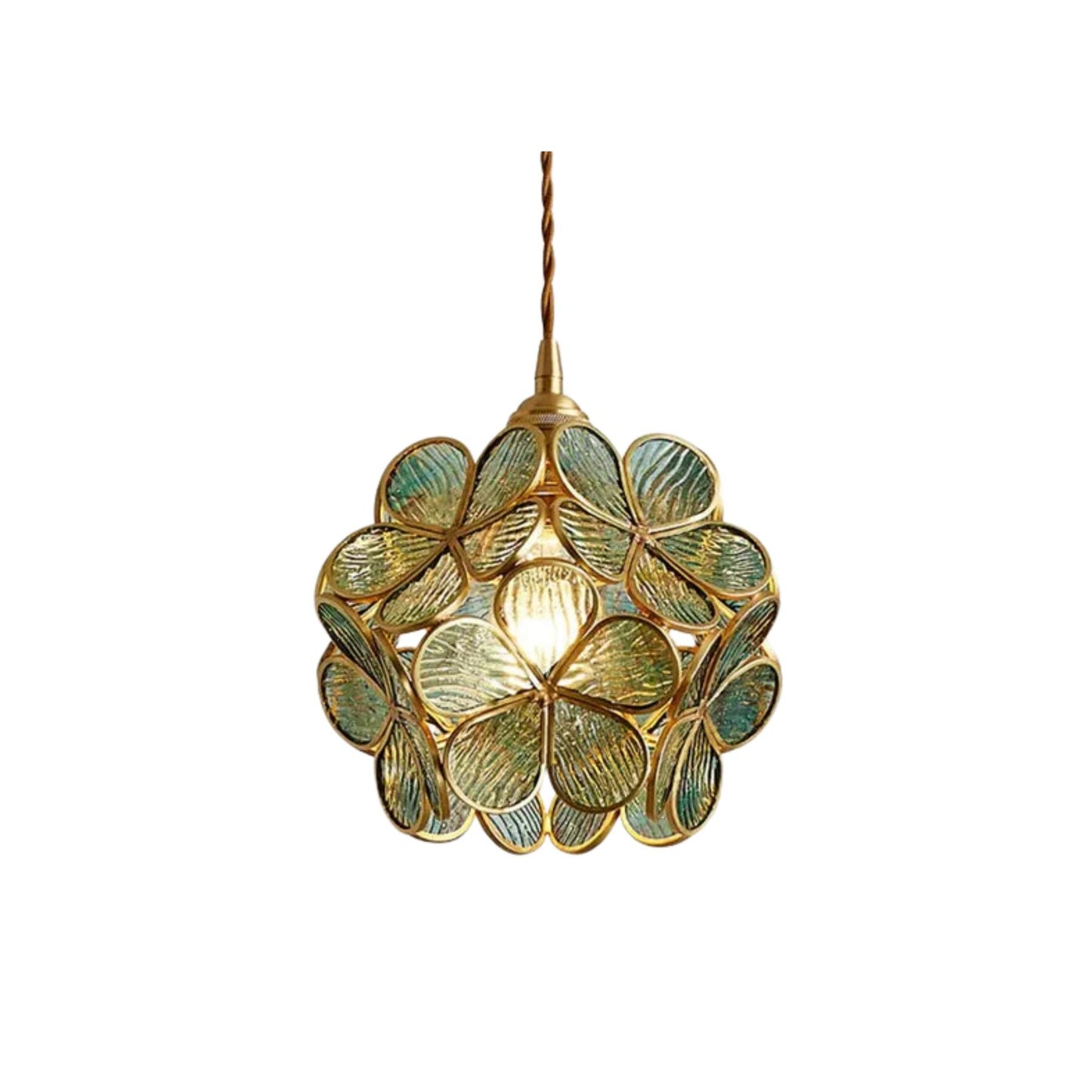 Lights & Brights Retro Floral Glass Pendant Light – Glass & Brass