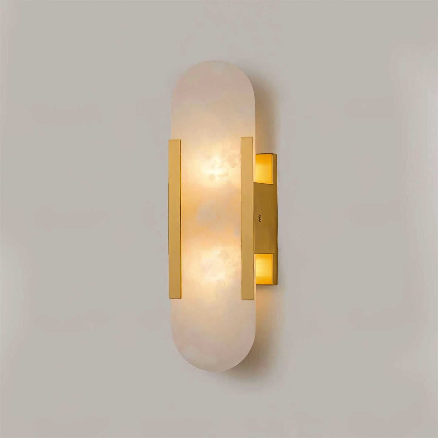 Lights & Brights Vertical Alabaster Stone Wall Sconce – Metal & Stone