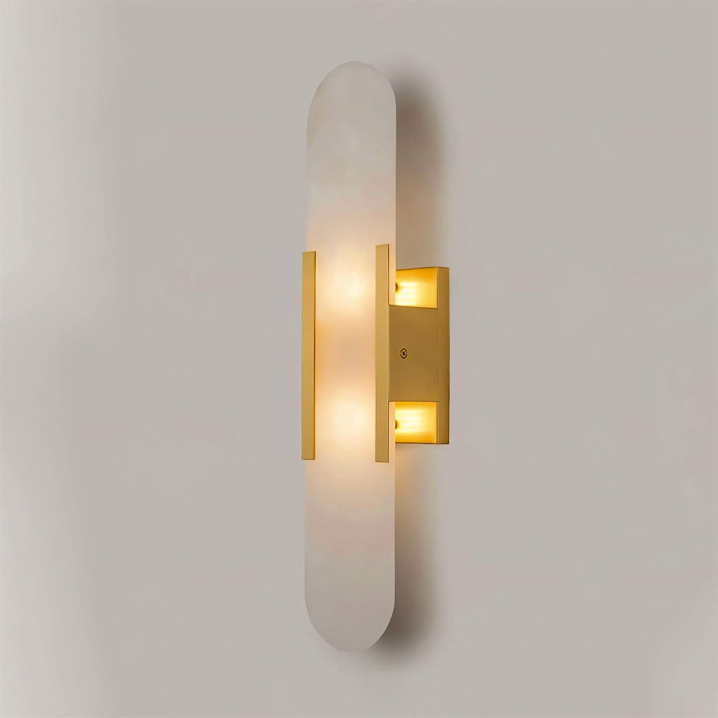 Lights & Brights Vertical Alabaster Stone Wall Sconce – Metal & Stone