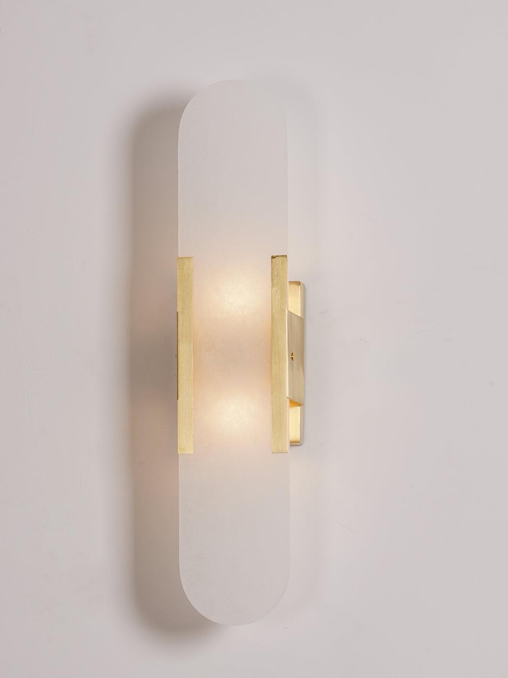 Lights & Brights Vertical Alabaster Stone Wall Sconce – Metal & Stone