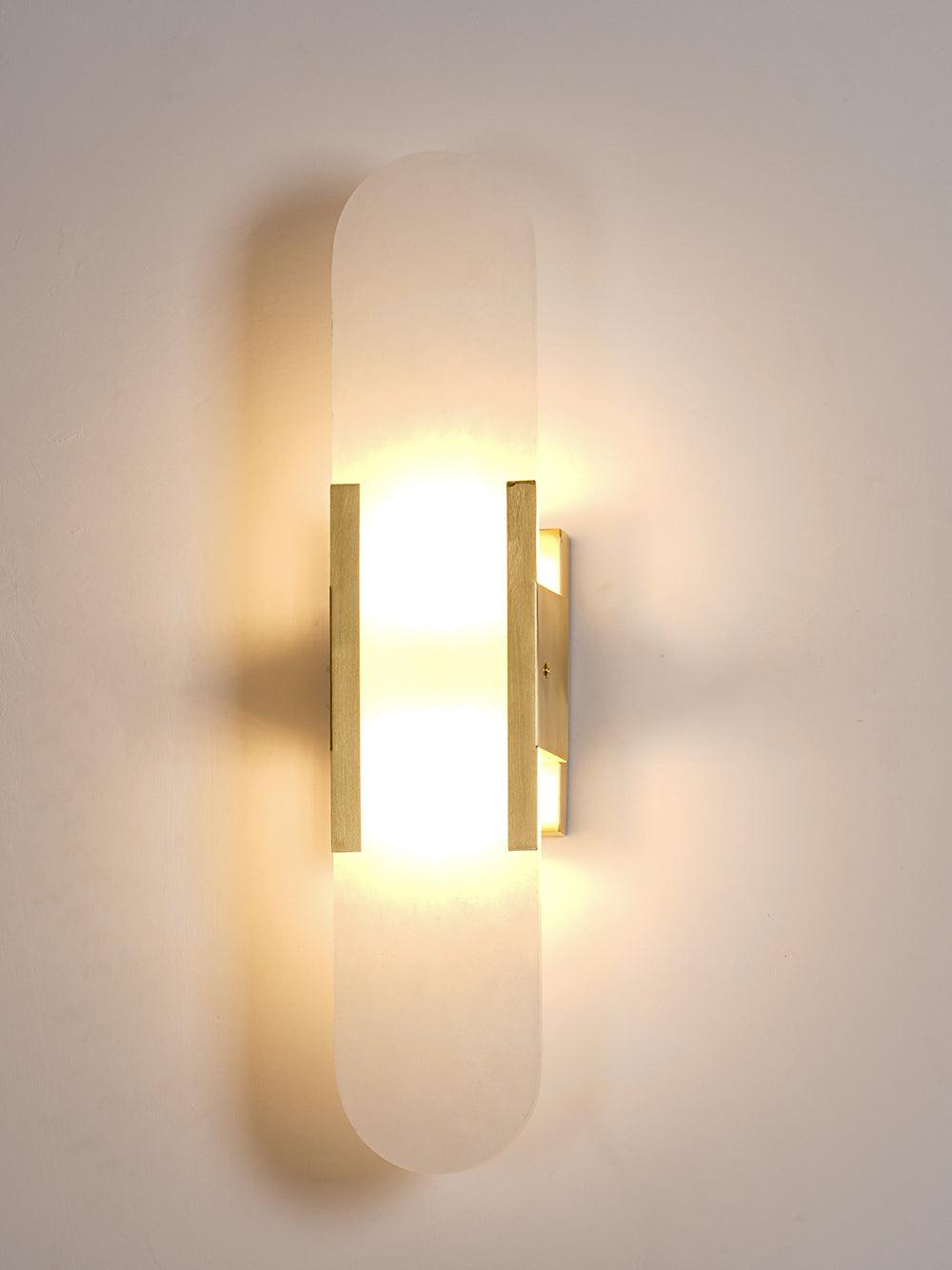 Lights & Brights Vertical Alabaster Stone Wall Sconce – Metal & Stone