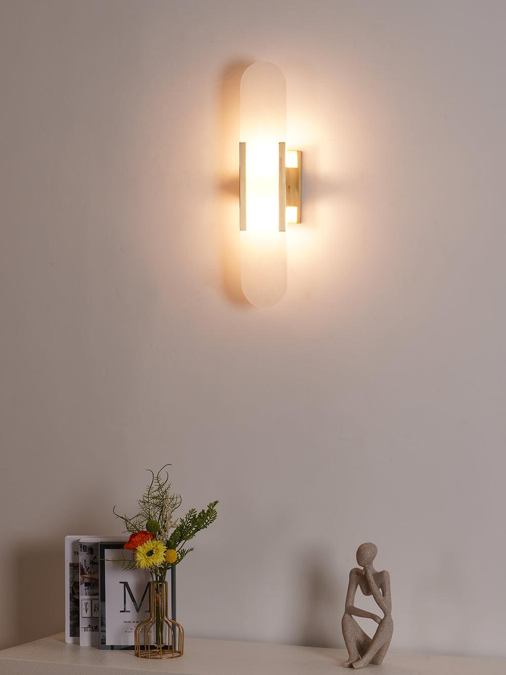 Lights & Brights Vertical Alabaster Stone Wall Sconce – Metal & Stone