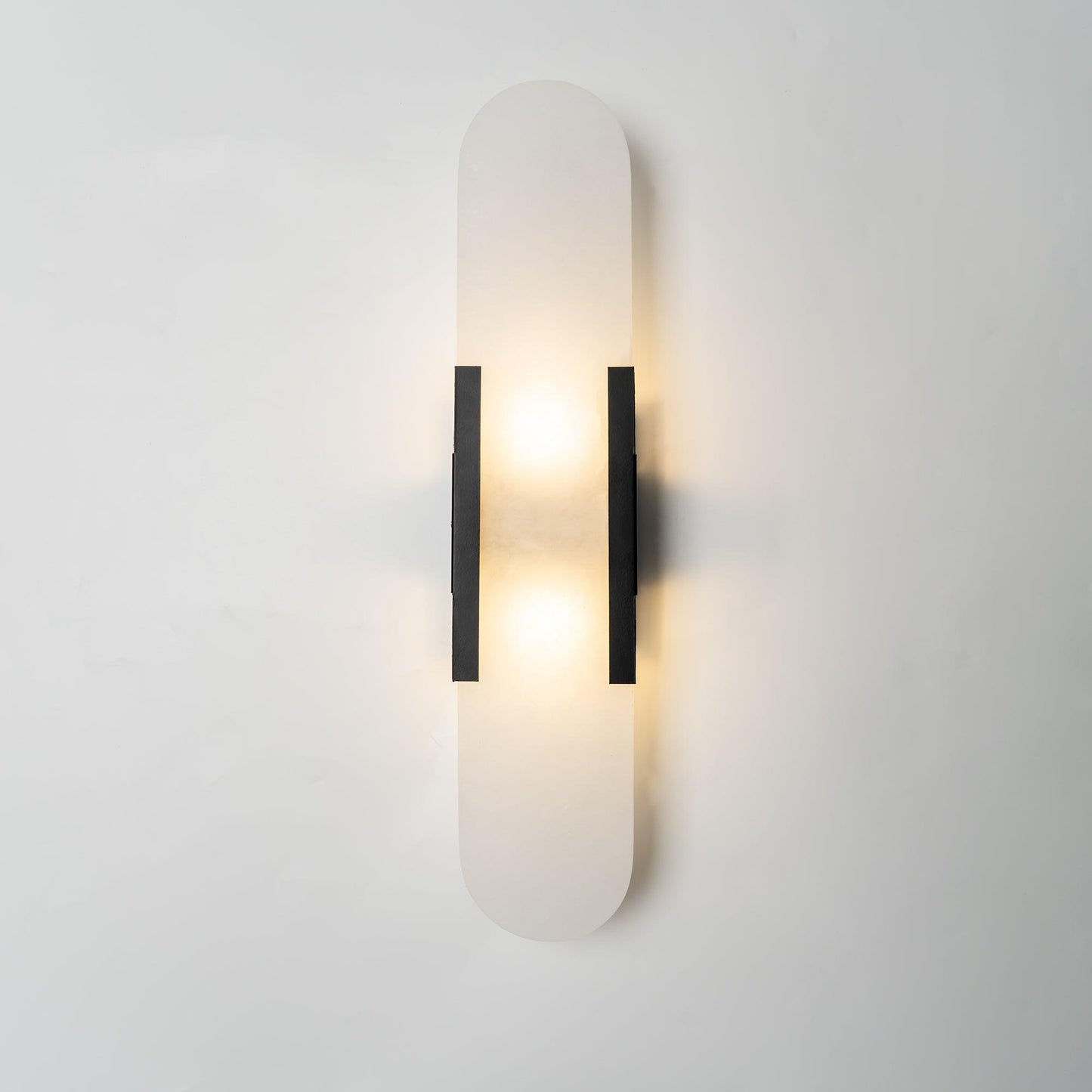 Lights & Brights Vertical Alabaster Stone Wall Sconce – Metal & Stone