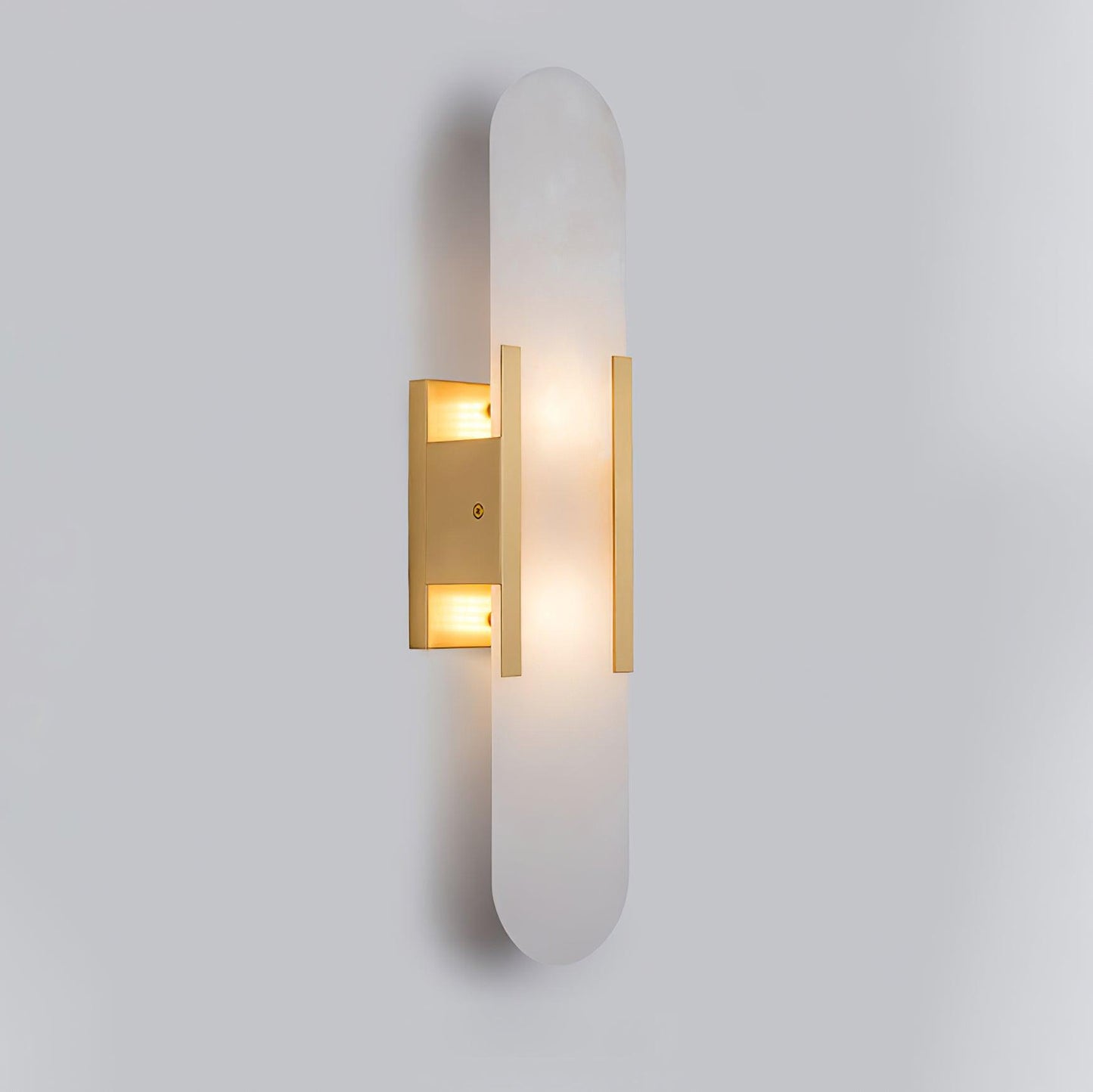 Lights & Brights Vertical Alabaster Stone Wall Sconce – Metal & Stone