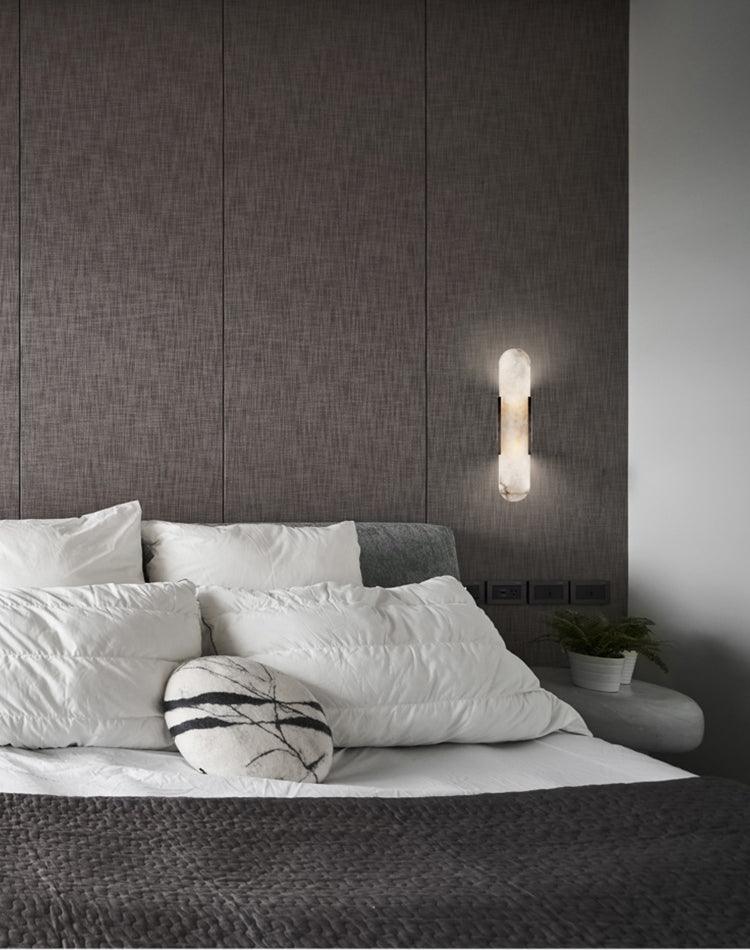 Lights & Brights Vertical Alabaster Stone Wall Sconce – Metal & Stone