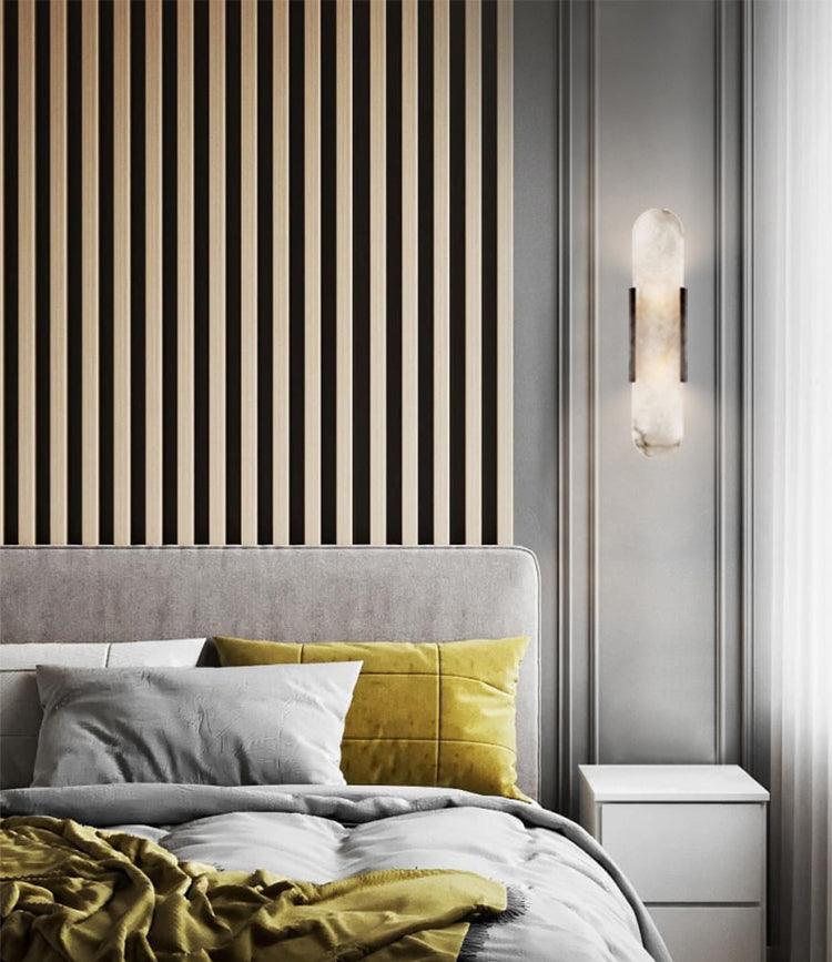 Lights & Brights Vertical Alabaster Stone Wall Sconce – Metal & Stone