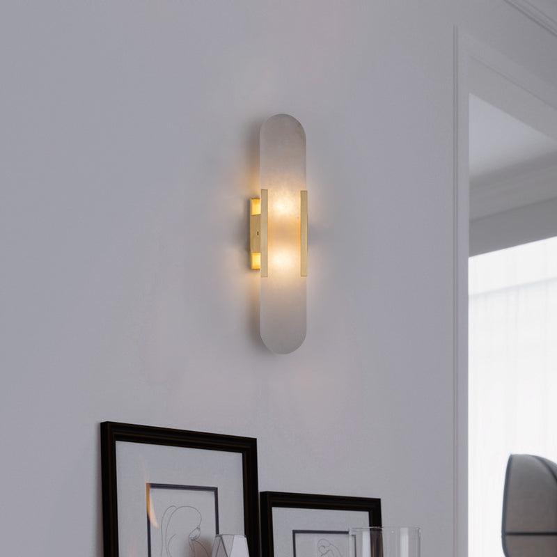 Lights & Brights Vertical Alabaster Stone Wall Sconce – Metal & Stone