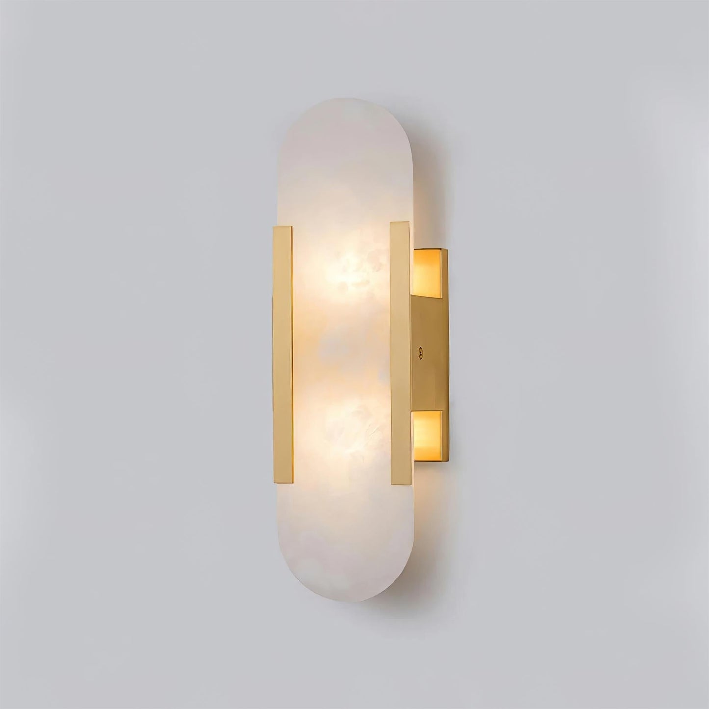 Lights & Brights Vertical Alabaster Stone Wall Sconce – Metal & Stone