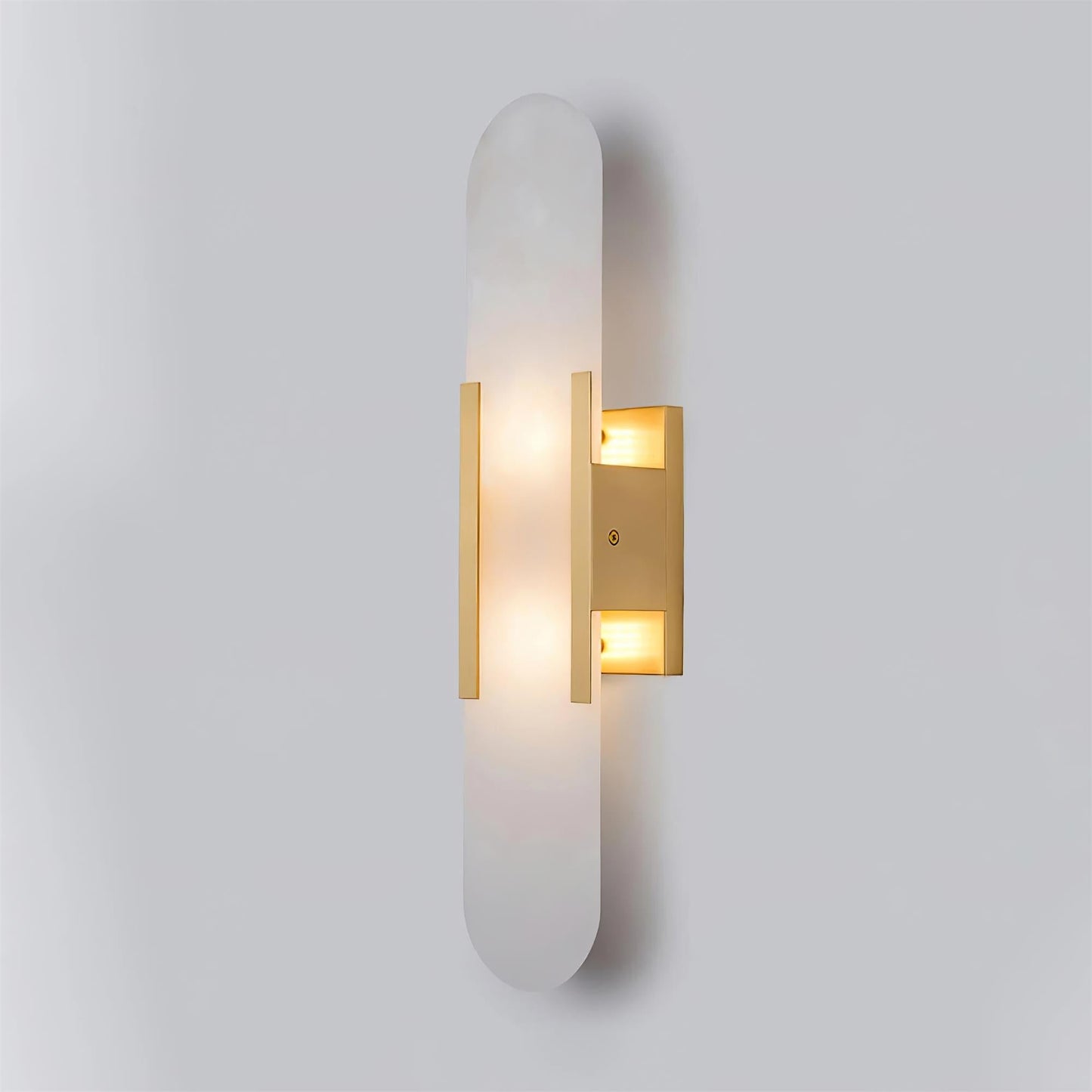 Lights & Brights Vertical Alabaster Stone Wall Sconce – Metal & Stone