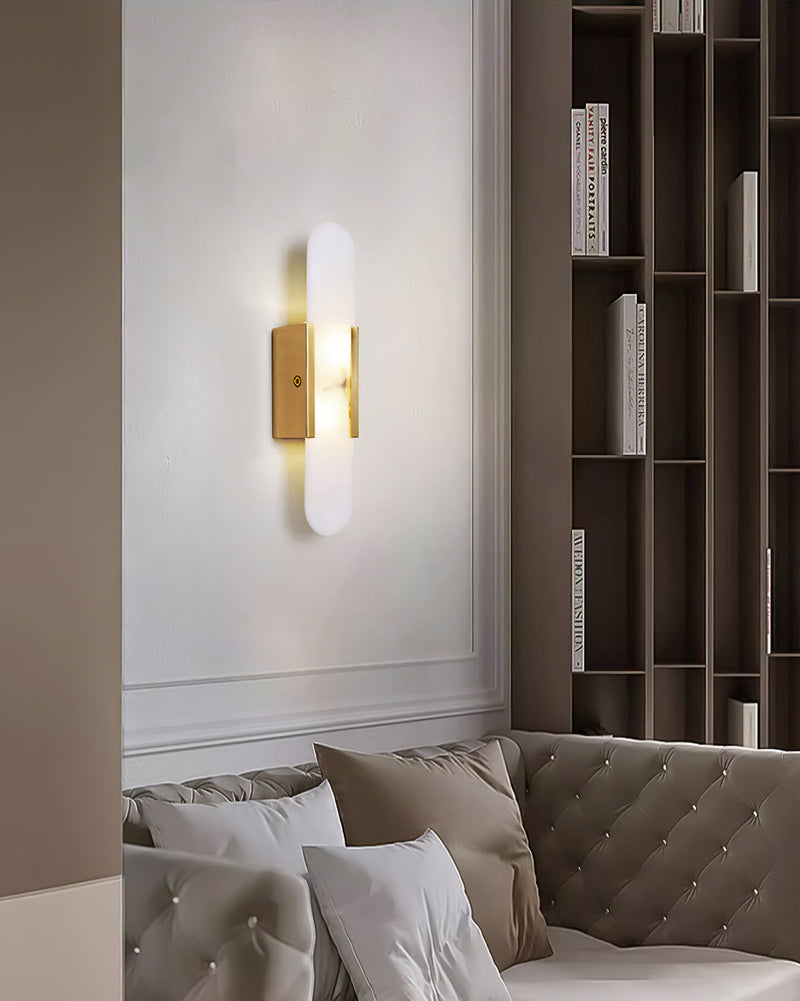Lights & Brights Vertical Alabaster Stone Wall Sconce – Metal & Stone