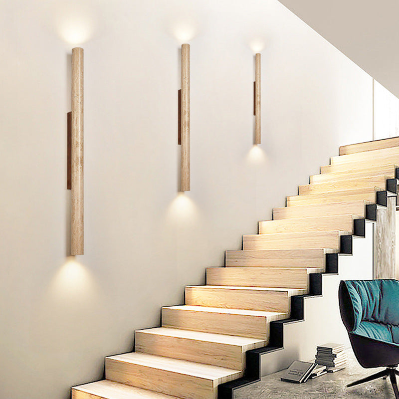 Lights & Brights Japandi Travertine Stone Wall Light – Up & Down