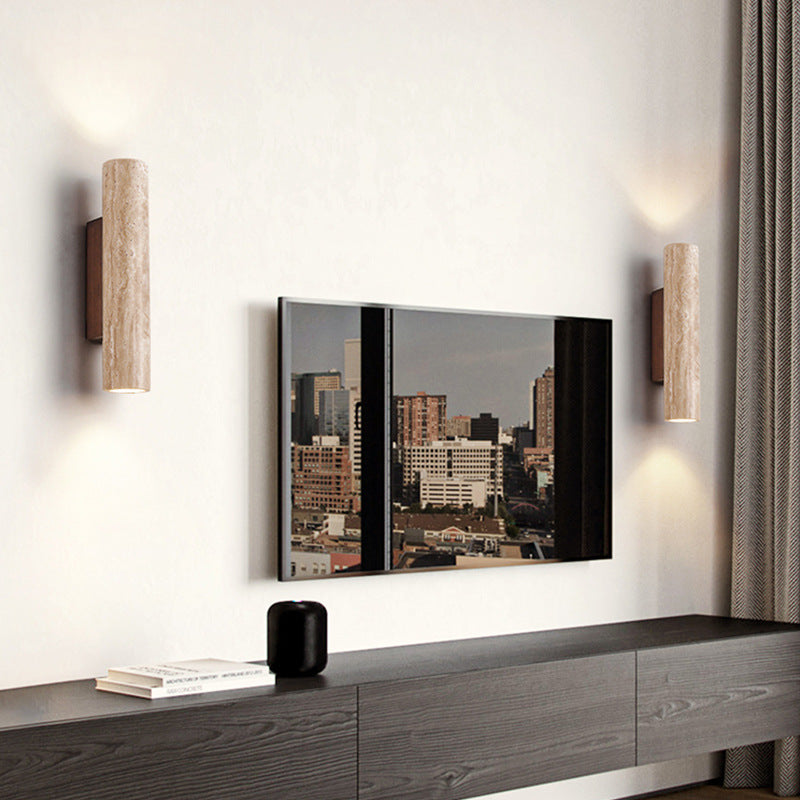 Lights & Brights Japandi Travertine Stone Wall Light – Up & Down