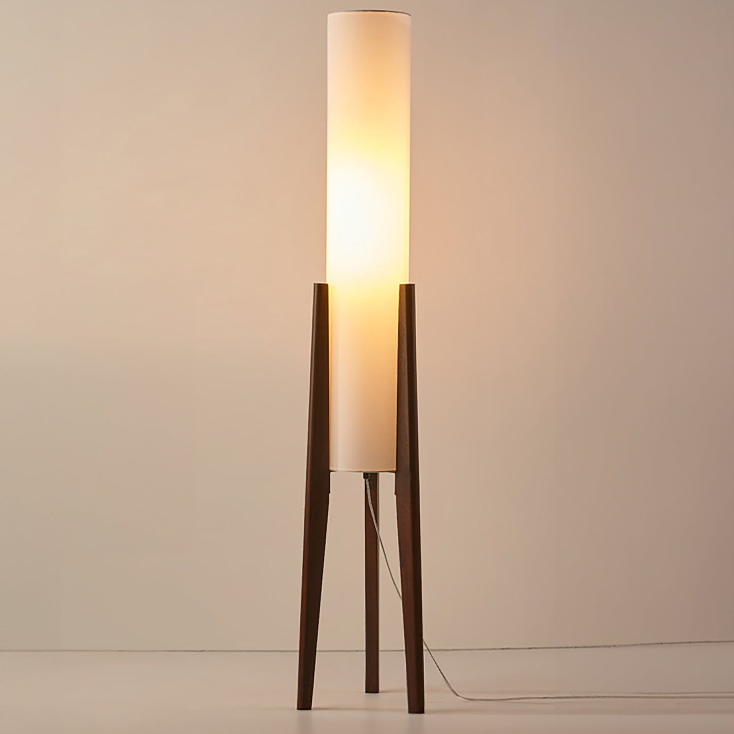 Lights & Brights Mid-Century Modern Floor Lamp – Walnut & Fabric