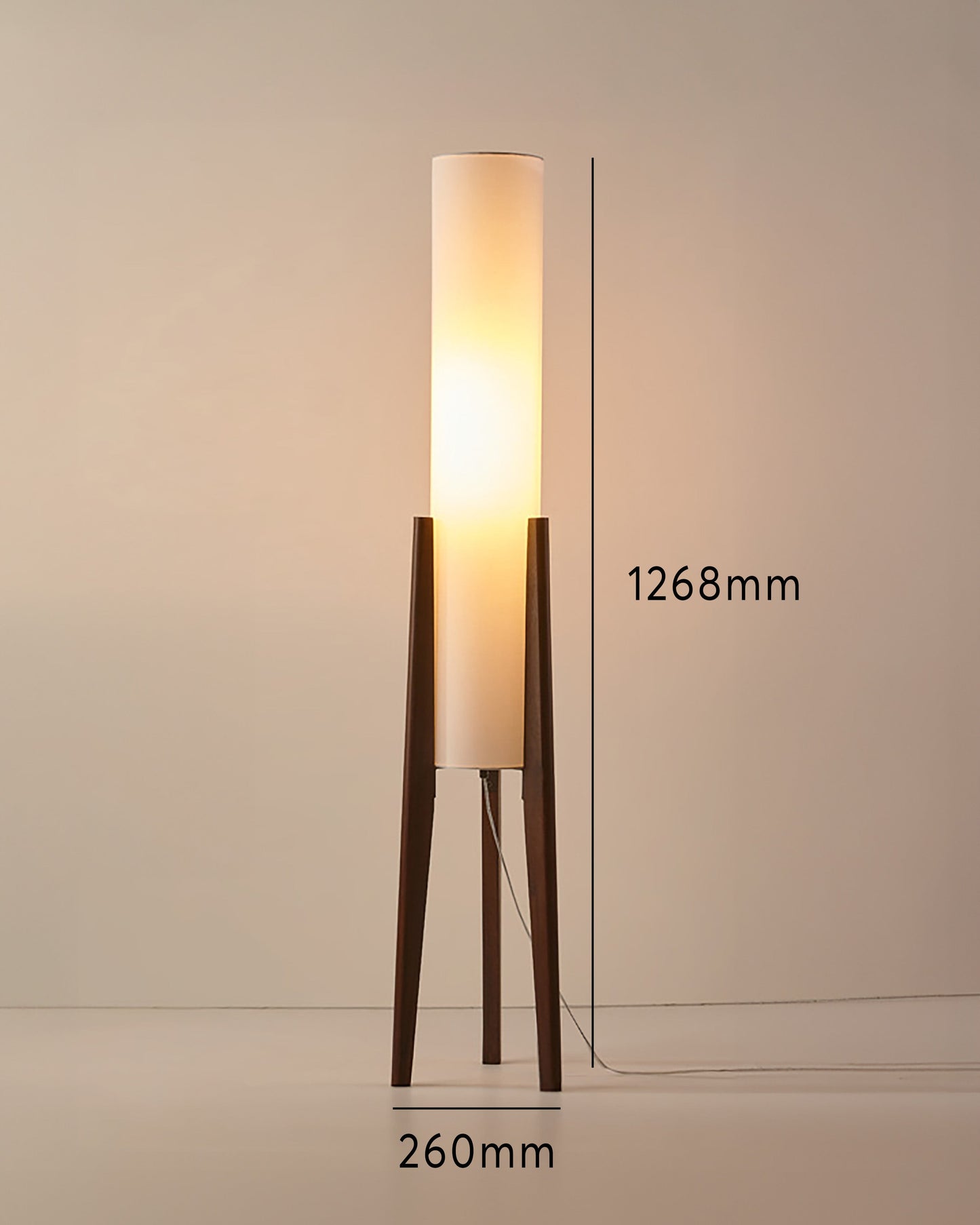 Lights & Brights Mid-Century Modern Floor Lamp – Walnut & Fabric