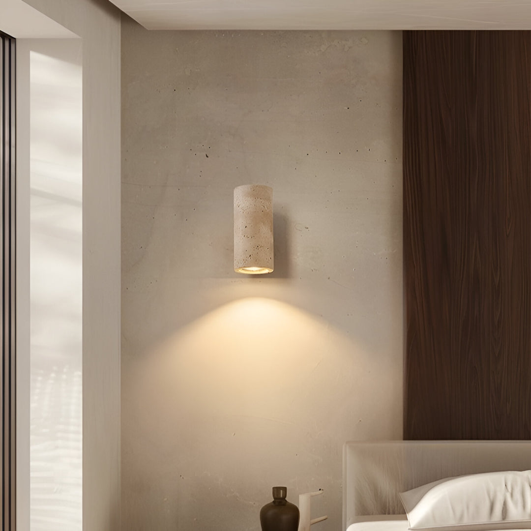 Lights & Brights Japandi Travertine Stone Wall Light – Up & Down