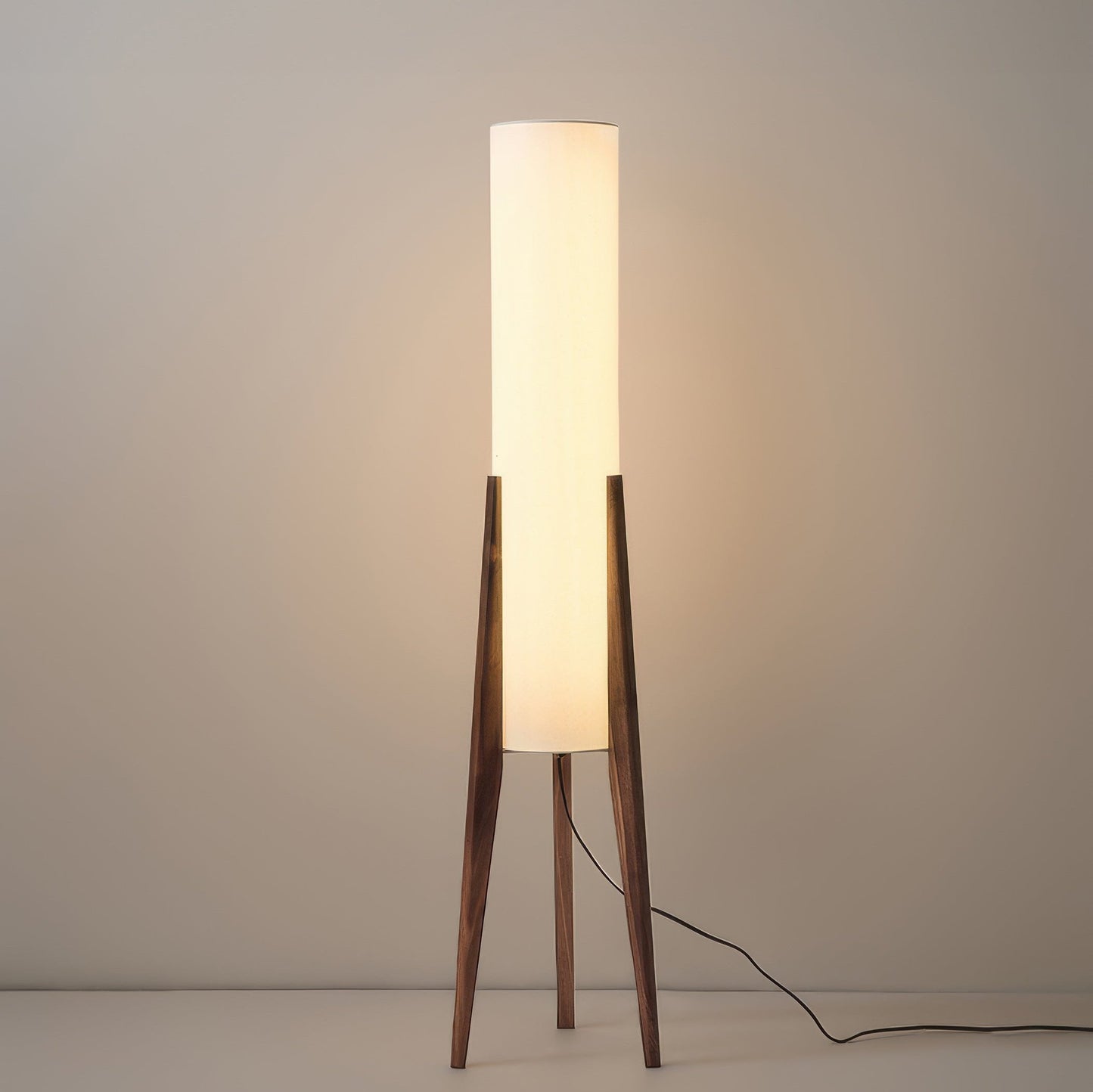 Lights & Brights Mid-Century Modern Floor Lamp – Walnut & Fabric