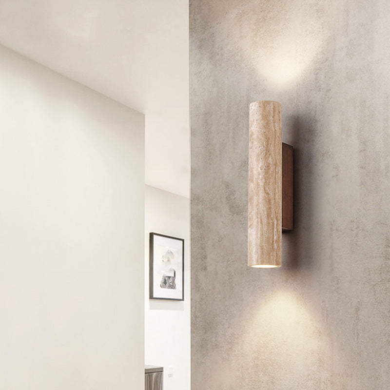Lights & Brights Japandi Travertine Stone Wall Light – Up & Down